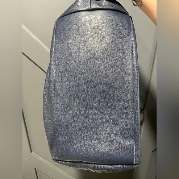 Jimmy Choo Pimlico Star Studs Navy Leather Tote Bag - Picture 8 of 12